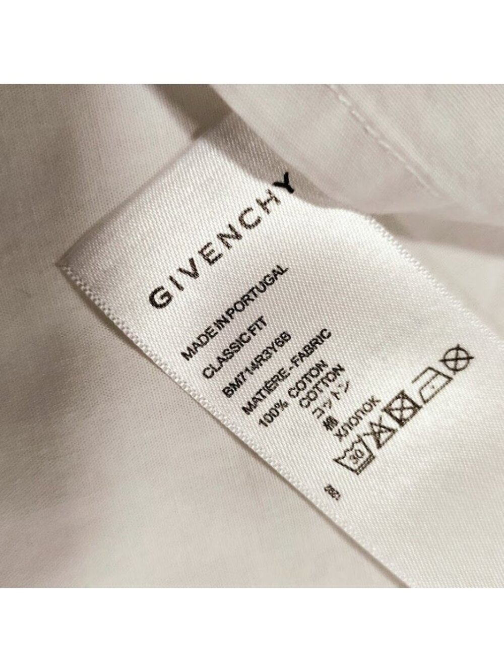 Givenchy Mens Classic Fit M White Cotton Button-Up Shirt With Logo Design - Picture 4 of 16